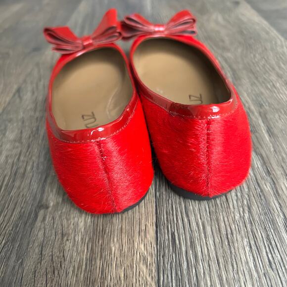 Lola Cruz Red Square Toe Bow Ballet Flats EU Size 39 US Size 8.5 - Picture 6 of 11